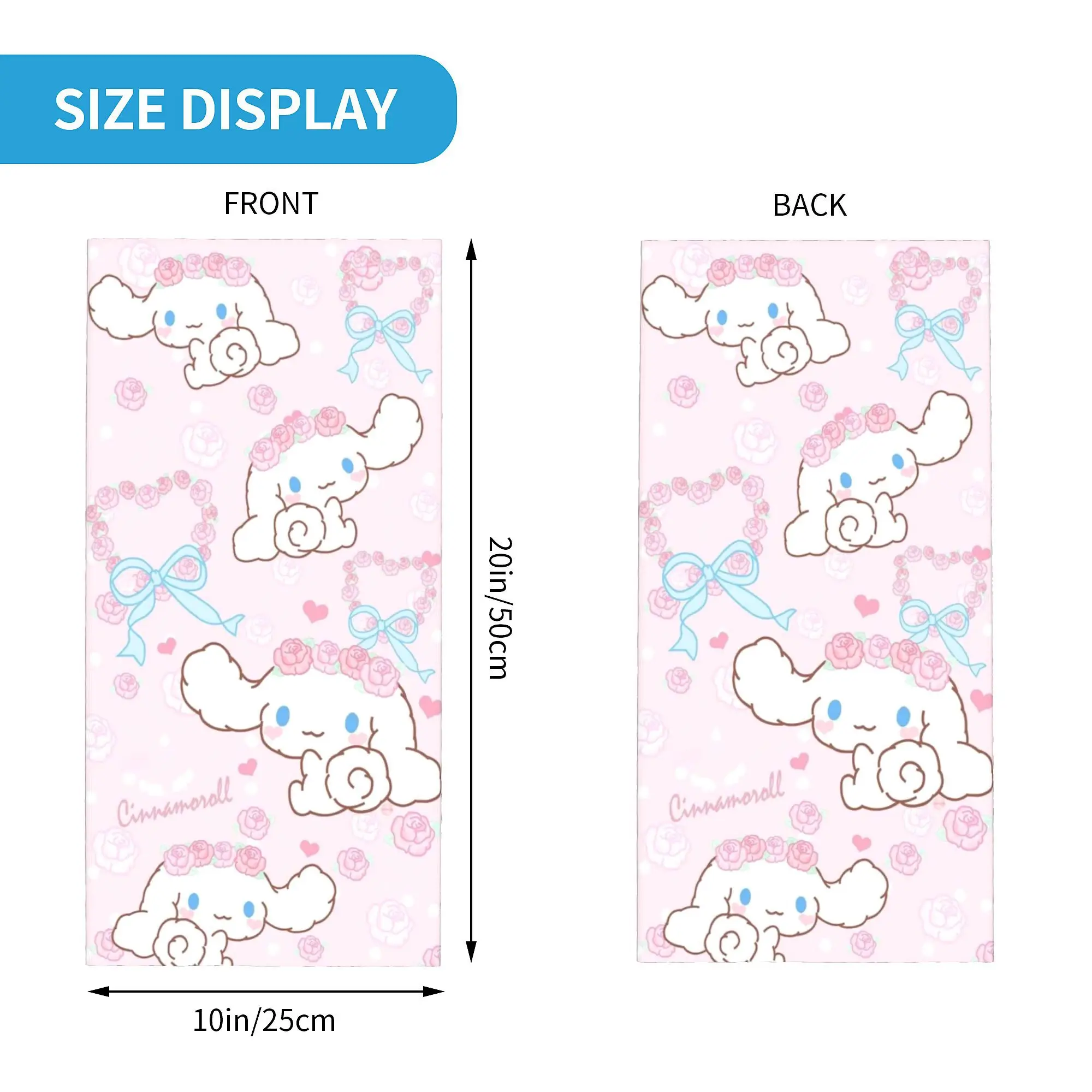 Custom Cinnamoroll New Animes Cartoon Neck Gaiter Men Women UV Protection Winter  Bandana Scarf for Cycling