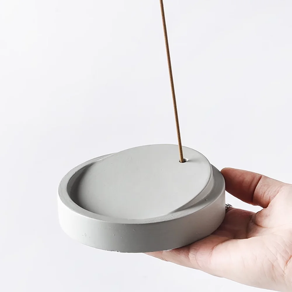 Silicone Mold For Cement Incense Holder, Concrete Round Incense Indoor Incense Diffuser Container，Aromatherapy Holder Decorative