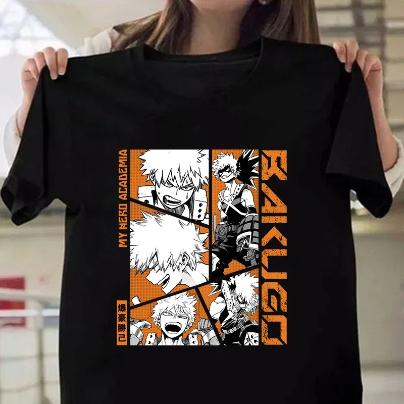 

New Anime Bakugou Katsuki Printed T-shirts for Women Men Summer Tee Shirt Personality Casual Short Sleeve Round Neck Tops T-shir