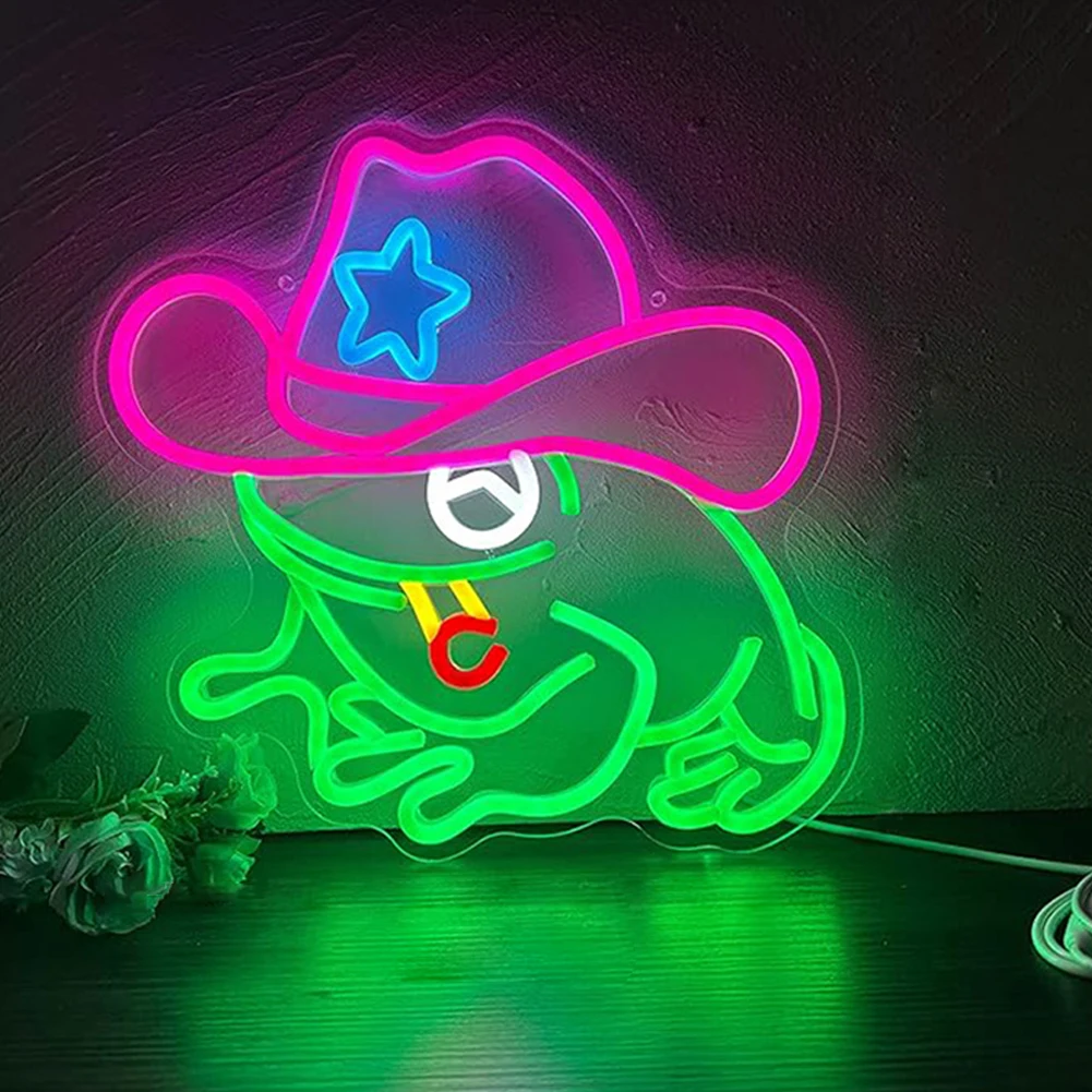 Cowboy Neon Sign USB Powered Neon Light Dimmable LED Sign for Wall Decor Neon Light Sign for Game Room Bedroom Party Bar