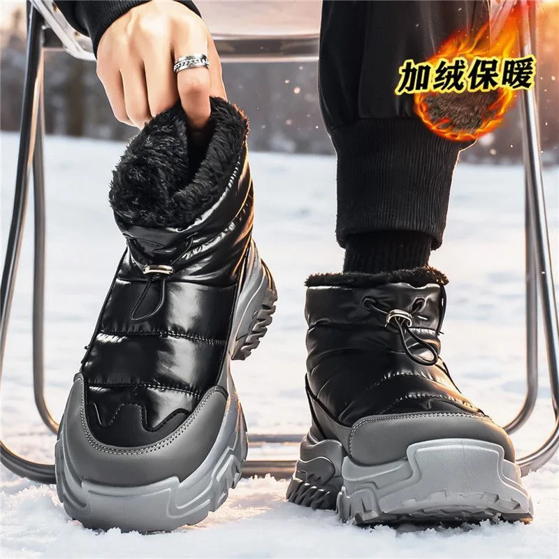 Men's Shoes 2026 New Winter with Plush and Thick Warm Cotton Boots, Fashionable Thick Sole, Anti Slip High Top Sports Shoes