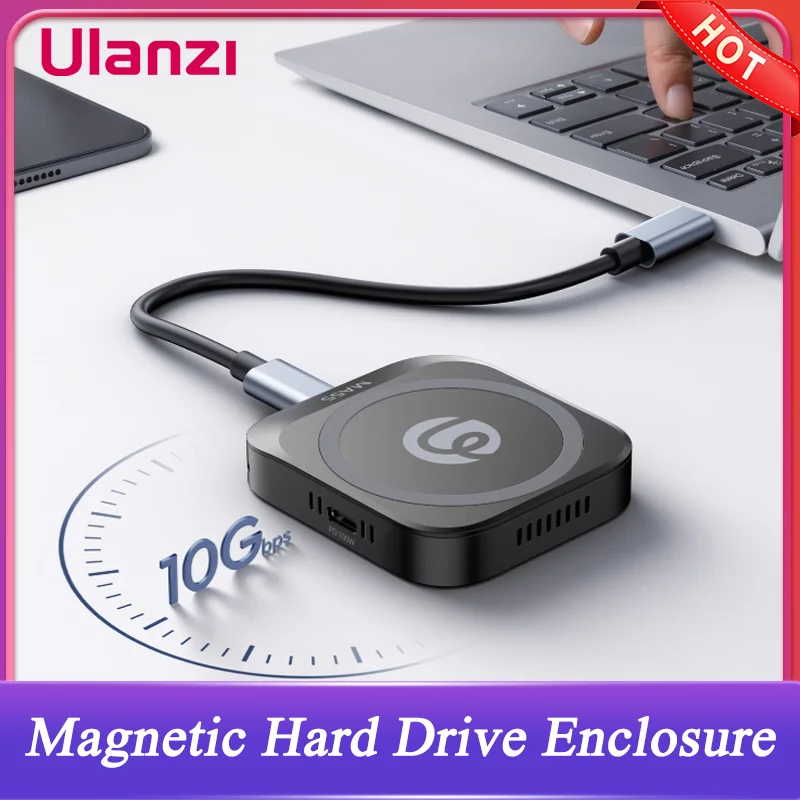 Ulanzi MA55 Магнитный SSD-корпус Pro 10 Гбит/с Магнит Жесткий диск Металлический корпус 2230/2242 M.2 M-Key емкостью 2 ТБ для мультисистемы