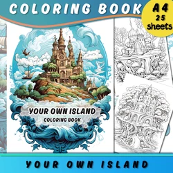 1pc, A4 Teenagers Coloring Book, Adult Coloring Book, 25 Different Patterns, 100gsm Thick Paper, Stress Relief, Birthday Gift