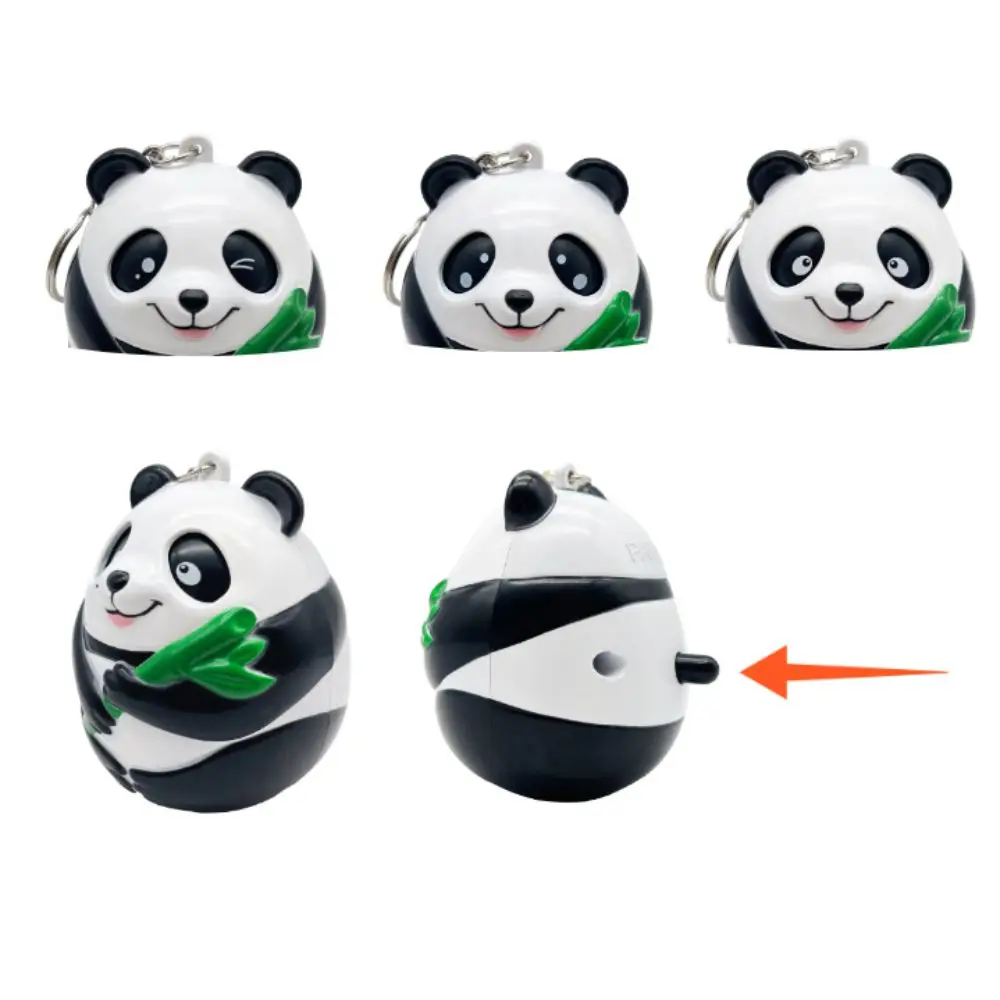 Expression Chang Face Changing Keychain Cartoon Cute Bag Charm Panda Pendant Decoration Animal Doll Panda Key Ring Small Gifts