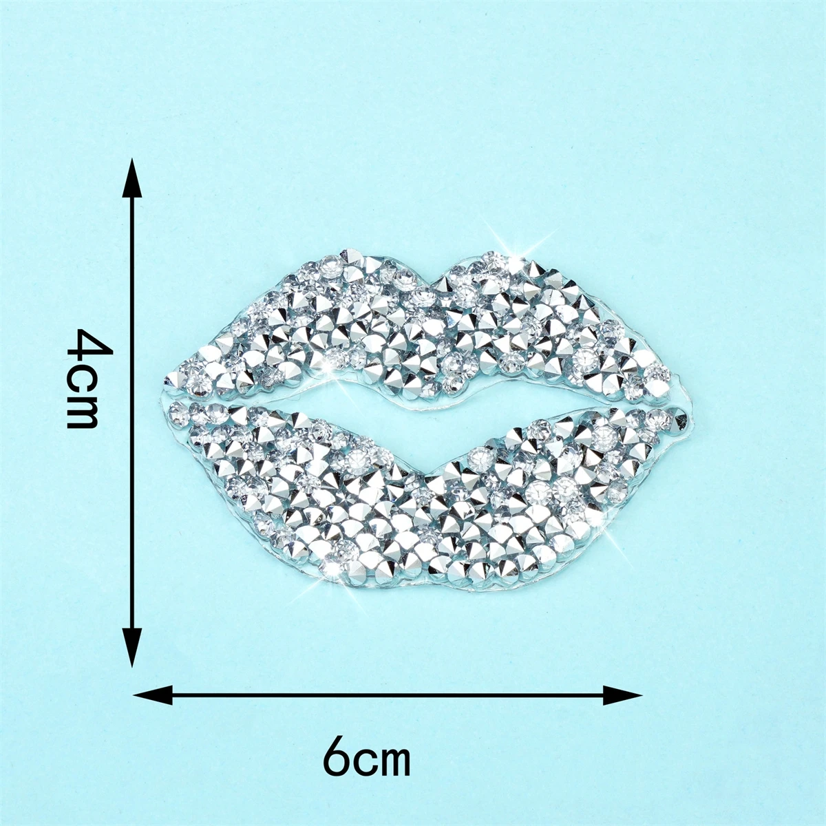 Sparkling Rhinestone Lip Pattern Clothes Patches Fashion Sequined DIY Appliques Bling Iron-on Patches