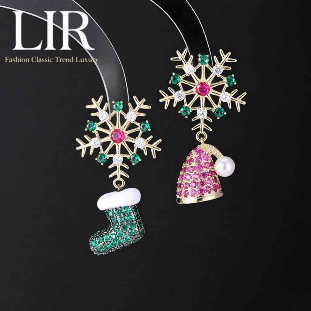 

Серьги LIR Creative Snowflake & Boot Hat: праздничные, милые массивные украшения для женщин