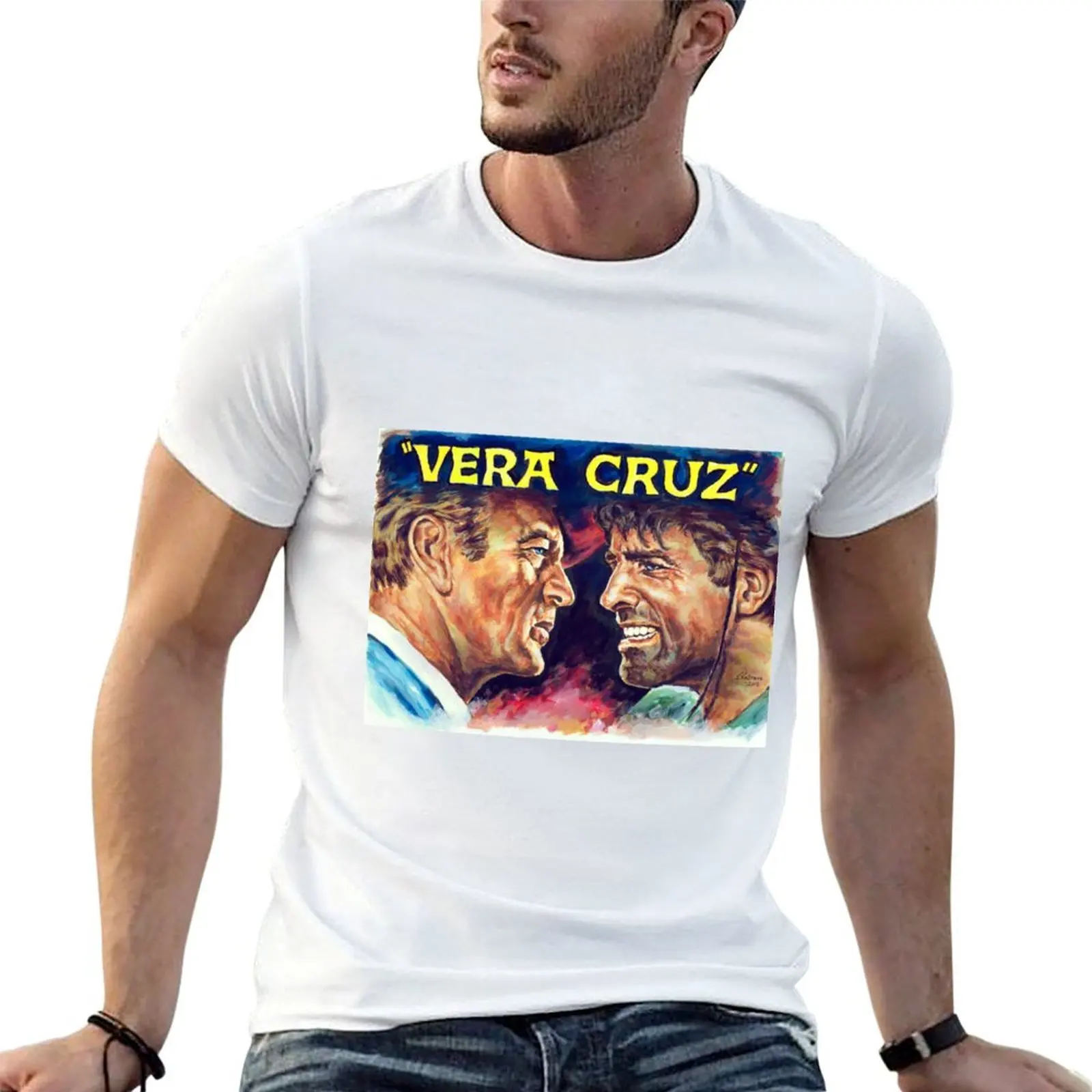 

Vera Cruz - Burt Lancaster, Gary Cooper, western movie poster T-Shirt t shirts for man slim fit printed t shirts for man T-Shirt