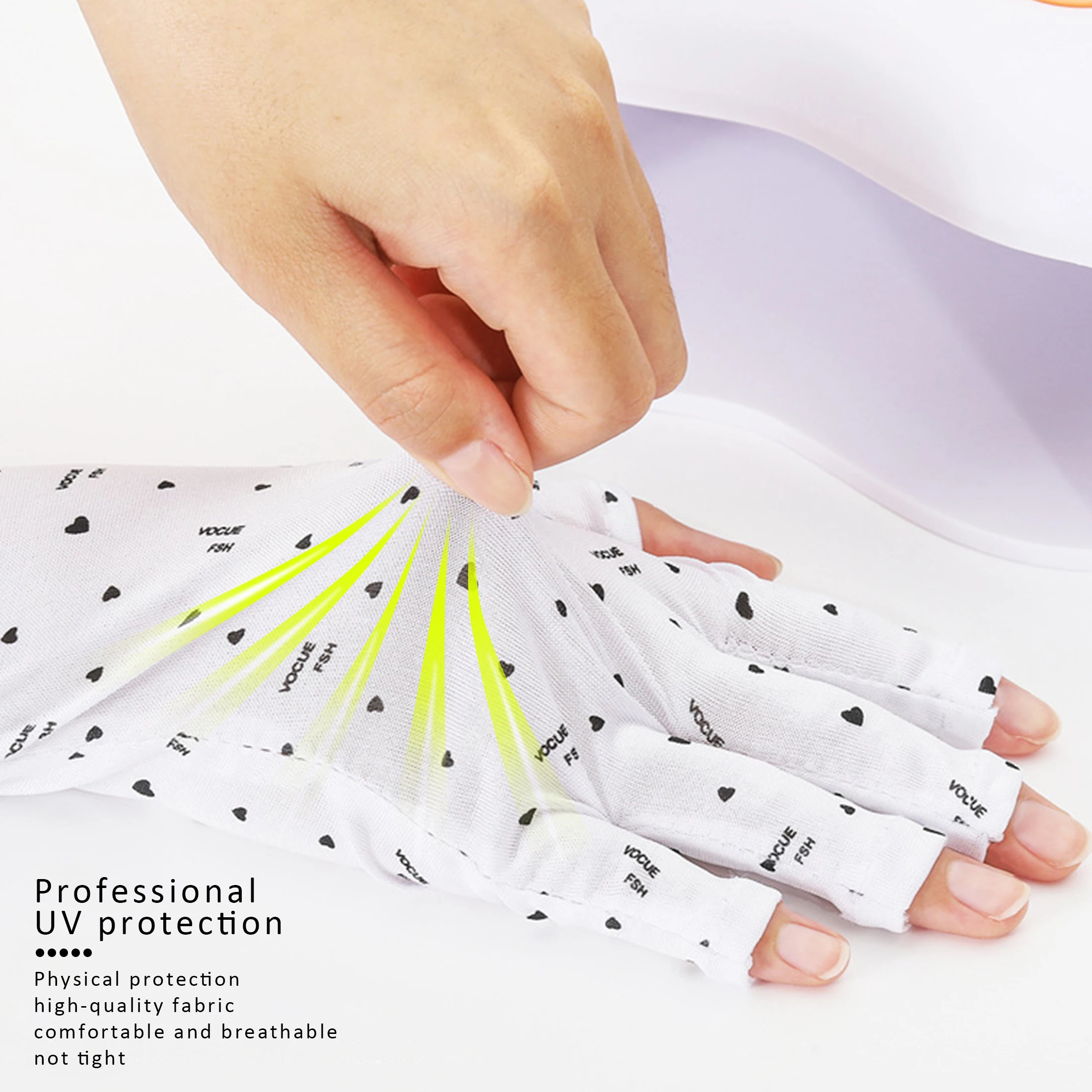 1 Pair Fingerless Anti-UV Nail Protection Gloves for Manicure LED Lamp Dryer Radiation Hand Safeguard Nail Art Tools