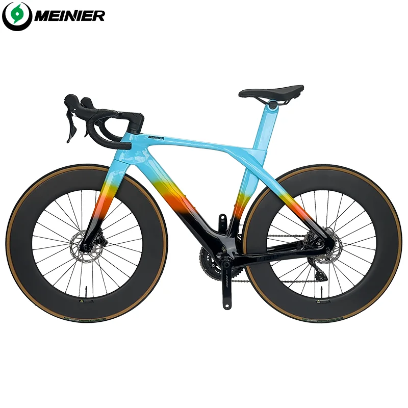 Carbon Fiber Road Bike Use R7120 2x12s Road Bicycle With Hydraulic Disc Brake T800 Carbon Wheelset Carbon Road Bike Frameset