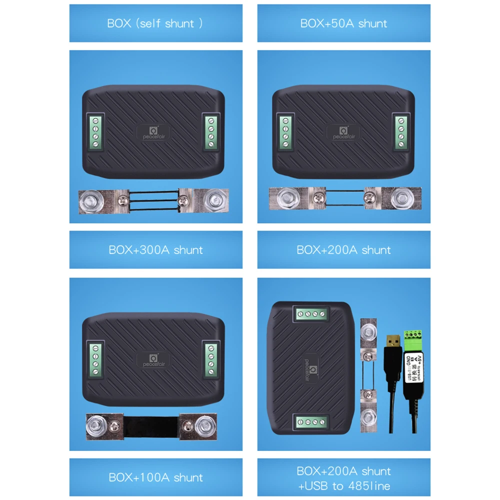 Imagem -06 - Voltímetro Amperímetro Rs485 Modbus Tensão Atual Medidor de Energia de Energia Medidor de Watt Elétrico Comunicação 003 017 Dc0300v 10a 300a