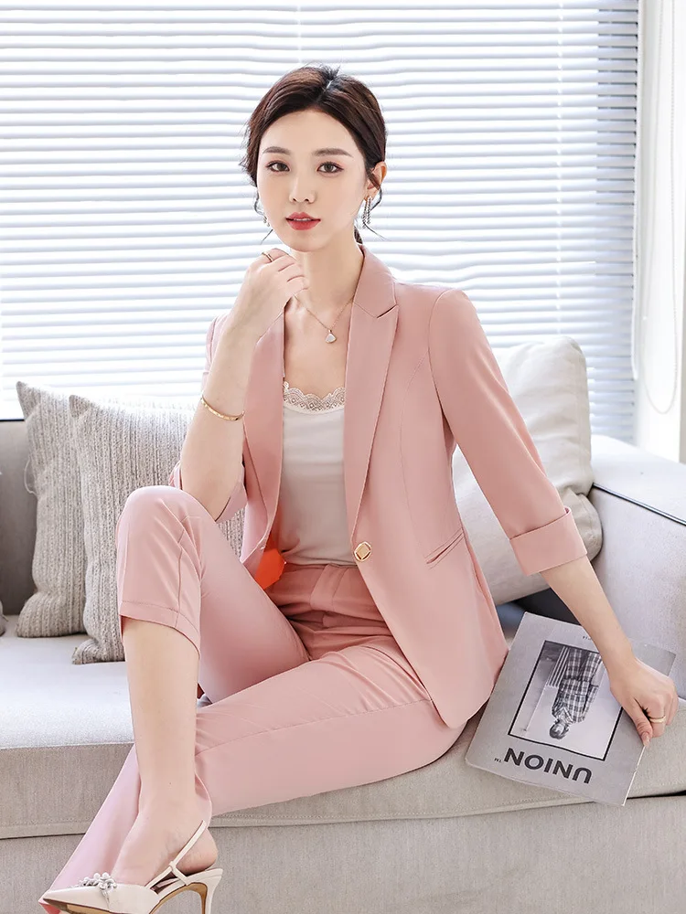 Plus Size 5XL Ladies Office Work Wear Blazers Spring Summer Formal Pantsuits for Women Career Interview Blazers Professional