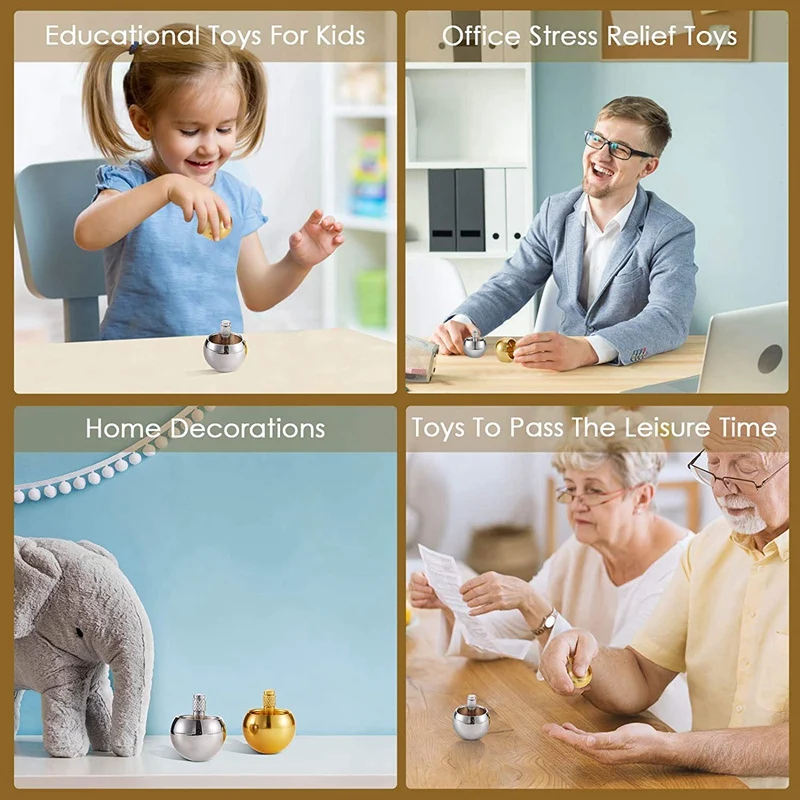 Anneau gyroscopique en métal avec tête de champignon, Anti-Stress pour enfants, fossettes simples, Spinner à main, Anti-Stress, Popite, Anti-stress