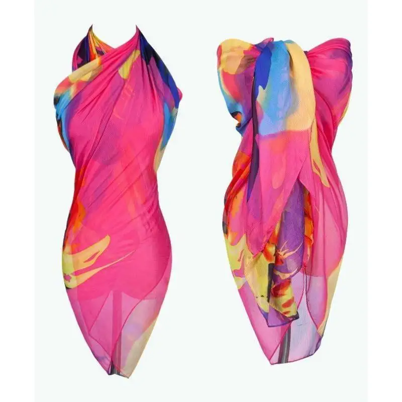 

Женская пляжная одежда Sunscreen Me ells: Новинка для трансграничной торговли – шифоновая блестящая ткань с пайетками и внутренним слоем из волокна Coolmax