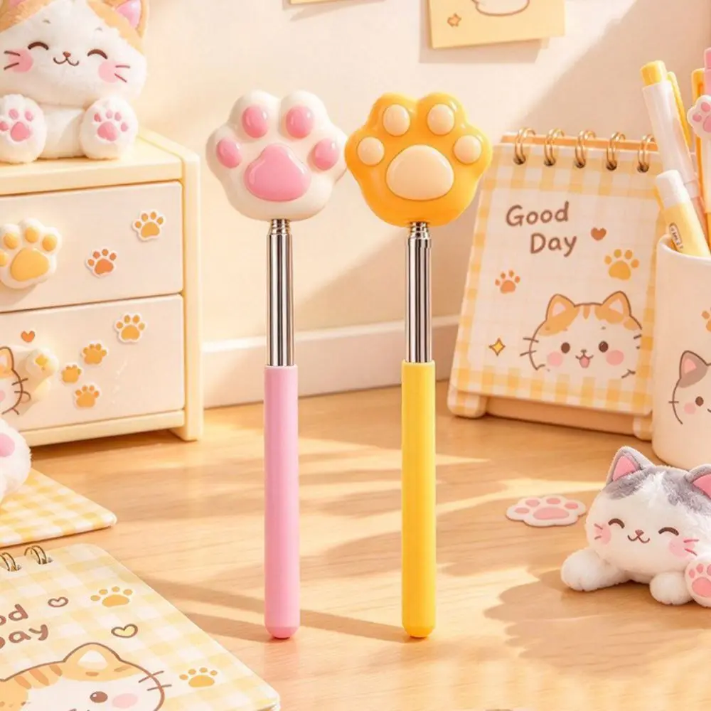 Telescopic Teaching Pointer Stick Non-Slip Handle Slow Rebound Cat Paw Extendable Pointer Teaching Tools Reading Stick Classroom