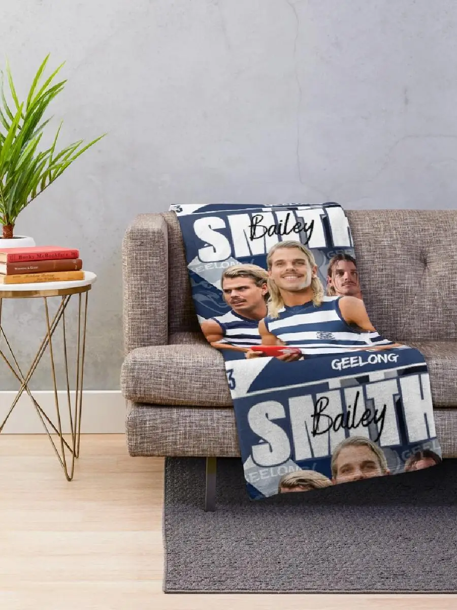 Bailey Smith Geelong Football Club AFL Aussie Rules Footy Throw Blanket  Soft Cozy Team Spirit Home Textile