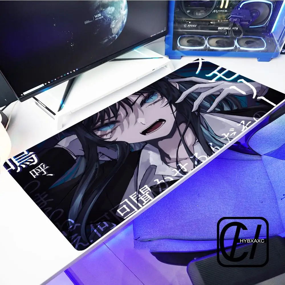 A_ado XXL Rubber Lock Edge Mouse Pad 4mm Super Big Computer Desk Mat Offices Accessories Virtual Idol Kawii Keyboard Pad HYBXXC