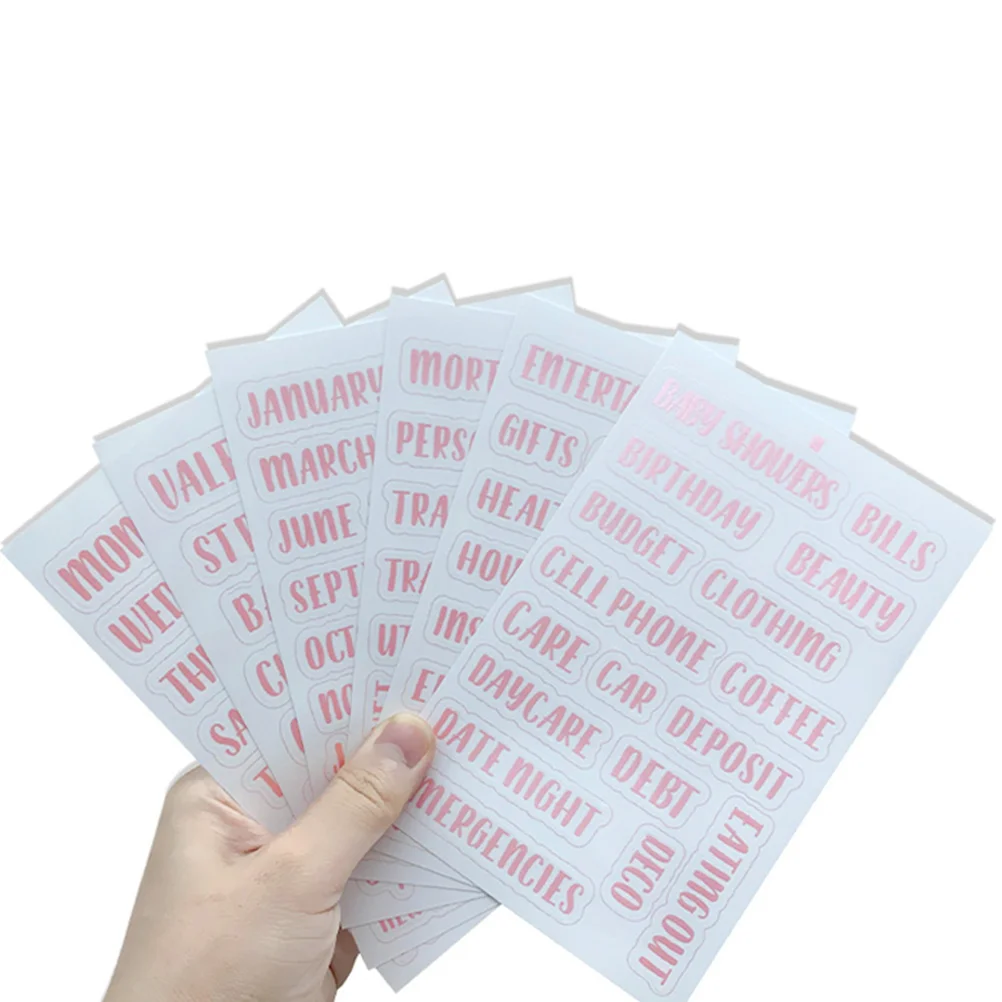 

117pcs Rose Gold Binder Stickers Self Adhesive Cash Envelope Labels Multi Function Budget Planner Stickers Household School