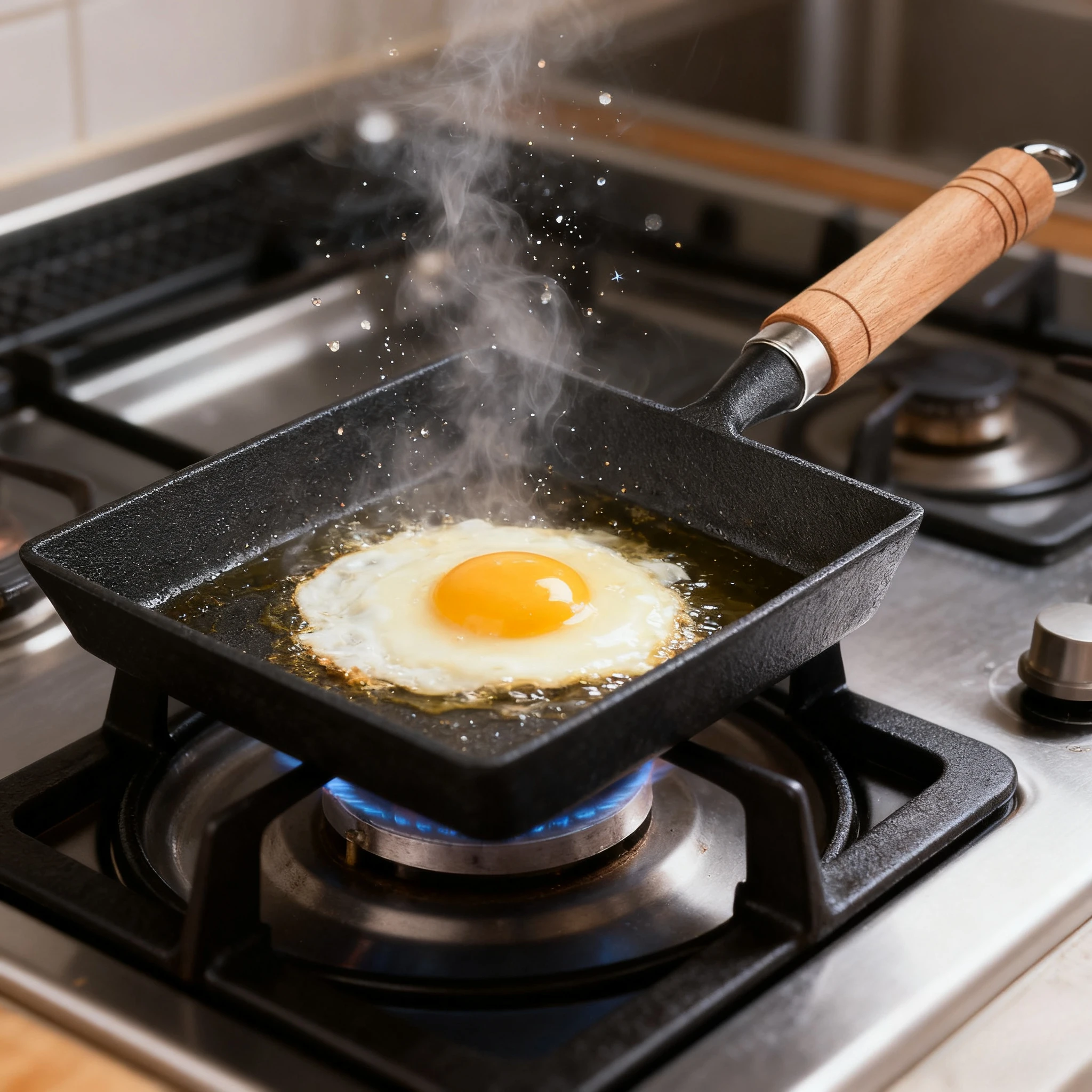 

Square Cast Iron Omelet Frying Pan Reusable Nonstick Frying Pan for Frying Eggs Pancakes Easy to Clean Frying Pan Cooking Tool