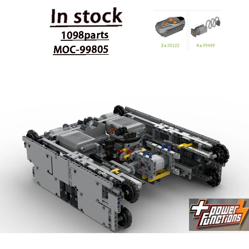 MOC-99805 City New Heavy-Duty Tracked Chassis Building Block Model 1098 Parts MOC Creative Birthday Christmas Toy Gift