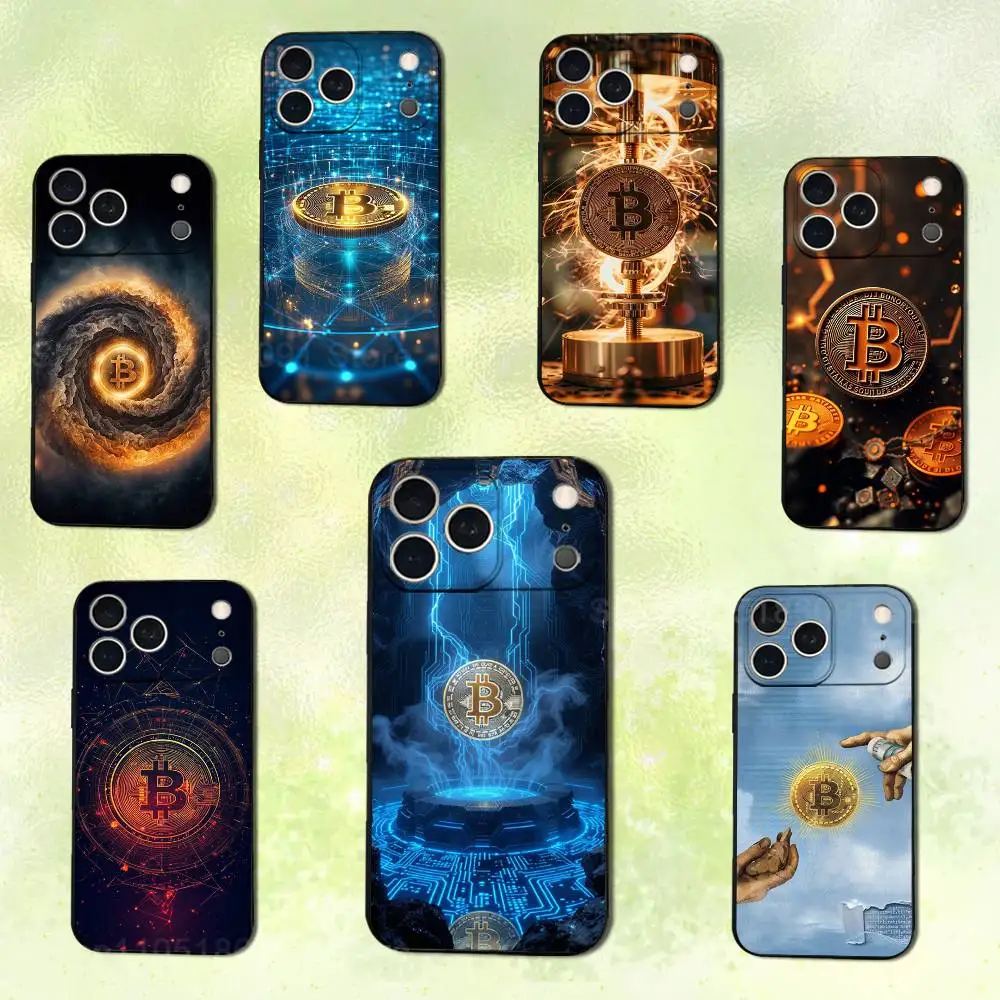

Digital Currency Bitcoin For iPhone 14,13,17,12,11,16,15,Plus,Pro Max,XS,X,XR,SE,Mini, Soft Silicone Black Cover Phone Case