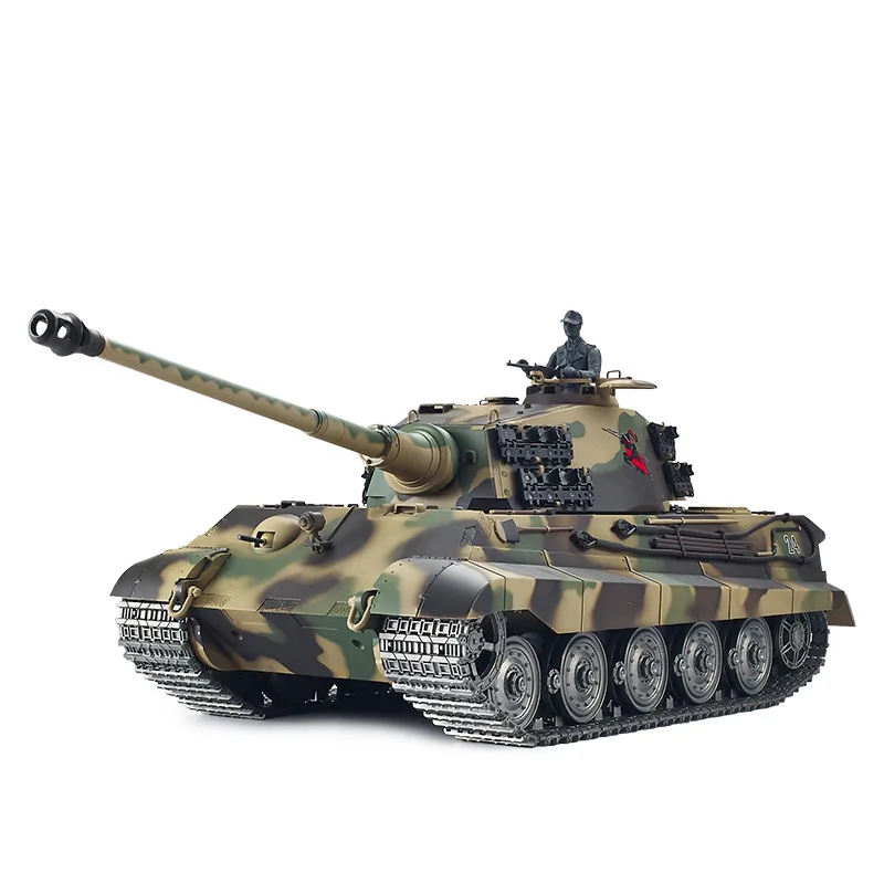 Henglong 3888A German Tiger King Henschel Metal RC Heavy Tank Car Projectile 2.4G Remote Control Model Multi-function Toys