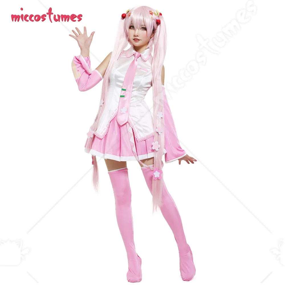 

Haikyuu Women's Pink Cute Cosplay Costume with Socks Sakura Hair Pins for Cosplay Halloween Party