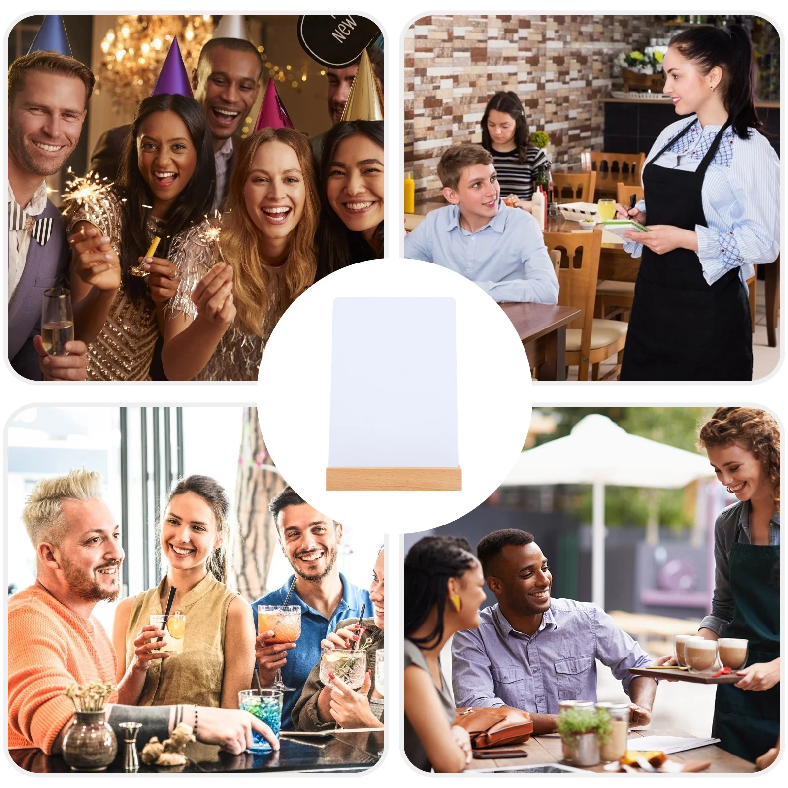 Wooden Message Board Sign Display Bulletin Chalkboard Reusable Whiteboard Memo Board Home School Notice Stand Lightweight