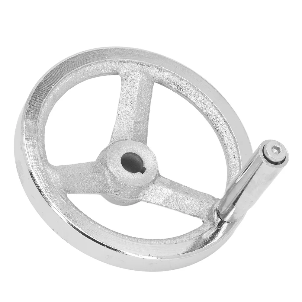 

Cast Iron Material 3 Spoke Hand Wheel Round Shape 12x125MM Size Cast Iron Handwheel Revolving Handle Lathe Handwheel For Lathe