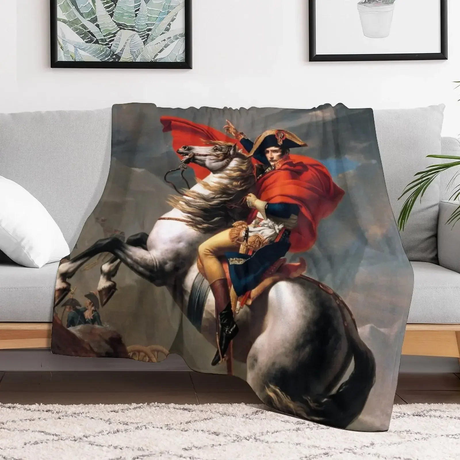 

Napoleon Crossing the Alps by JL David Throw Blanket funny gift Flannels Blankets Sofa Plaid Blankets For Sofas Thin Blankets