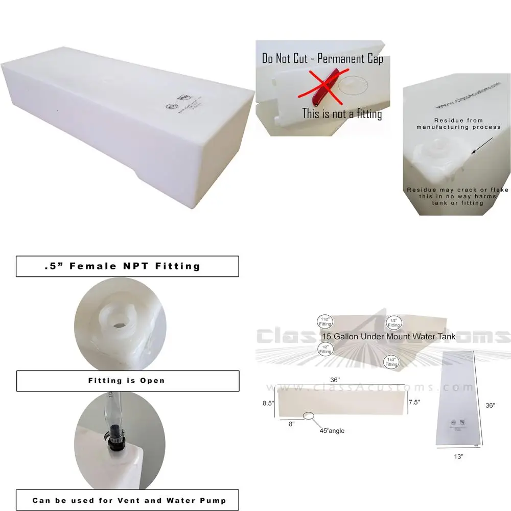 Under-Mount 15 Gallon RV Fresh & Gray Water Storage Tank for Concession Use