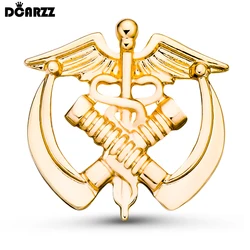 DCARZZ Caduceus and Laryngoscope Medical Brooch Pins Silver Plated Intubation ENT Medicine Lapel Badge Jewelry for Doctor Nurse