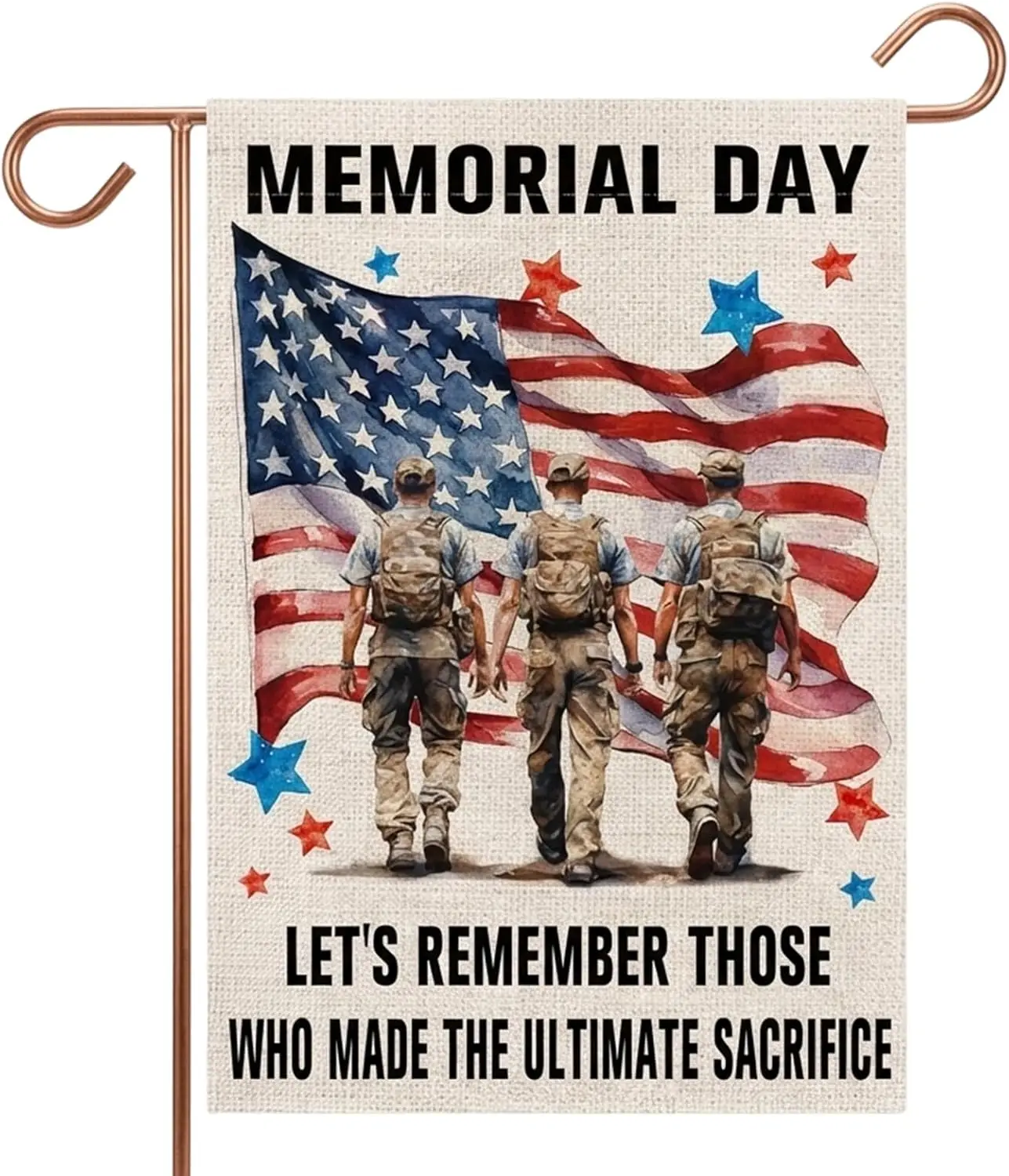 Memorial Day Garden Flag, Patriotic Garden Flag with 4th of July Garden Flag Design, Yard Flags for Outside 12x18, Double-Si AAM