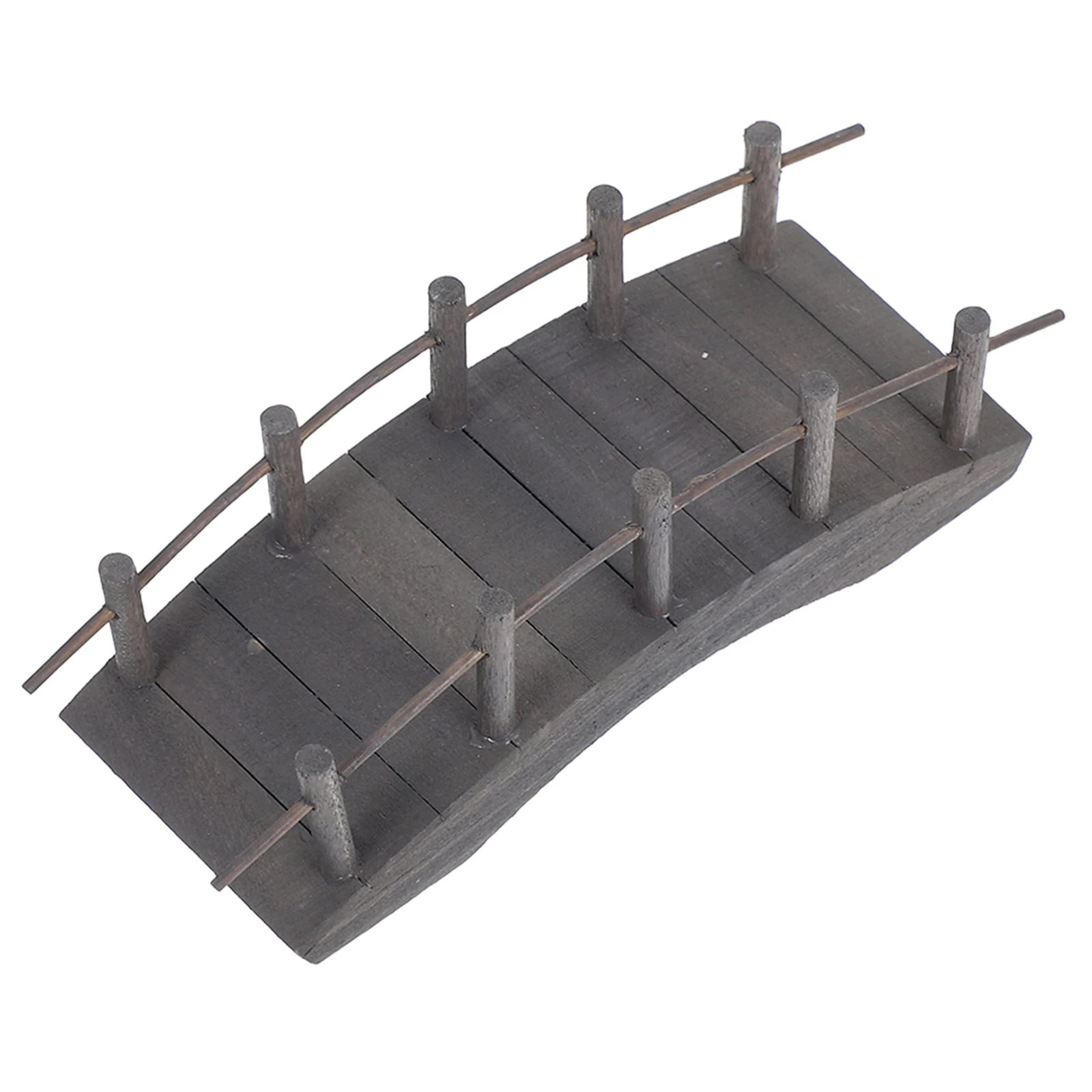 House Wooden Arch Bridge Micro Landscape Supplies Grey Dollhouse Arched Crossing