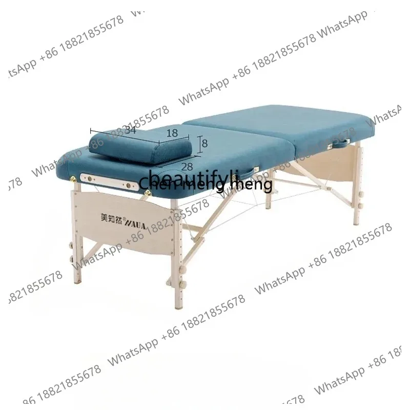 ss26 Folding Massage Bed Original Point Massage Bed Solid Wood Facial Bed Portable Moxibustion Physiotherapy