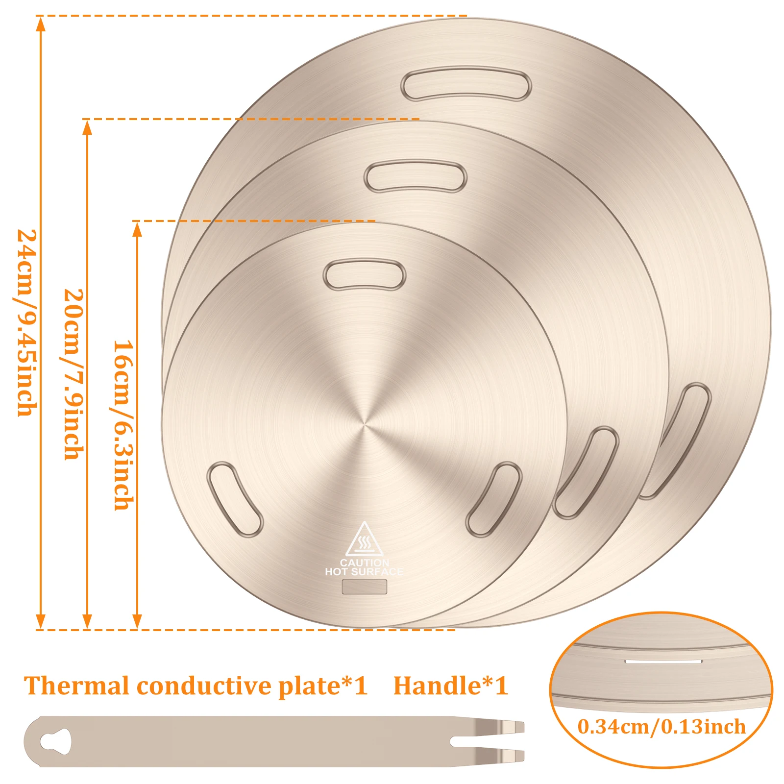 Heat Conduction Plate for Gas Stove Portable Heat Diffuser Plate with Removable Handle Stainless Steel Induction Adapter Plate