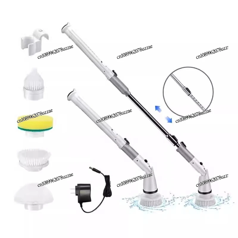 

Long telescopic electric cleaning brush bathroom floor crevice long handle automatic rotating elbow cleaning brush