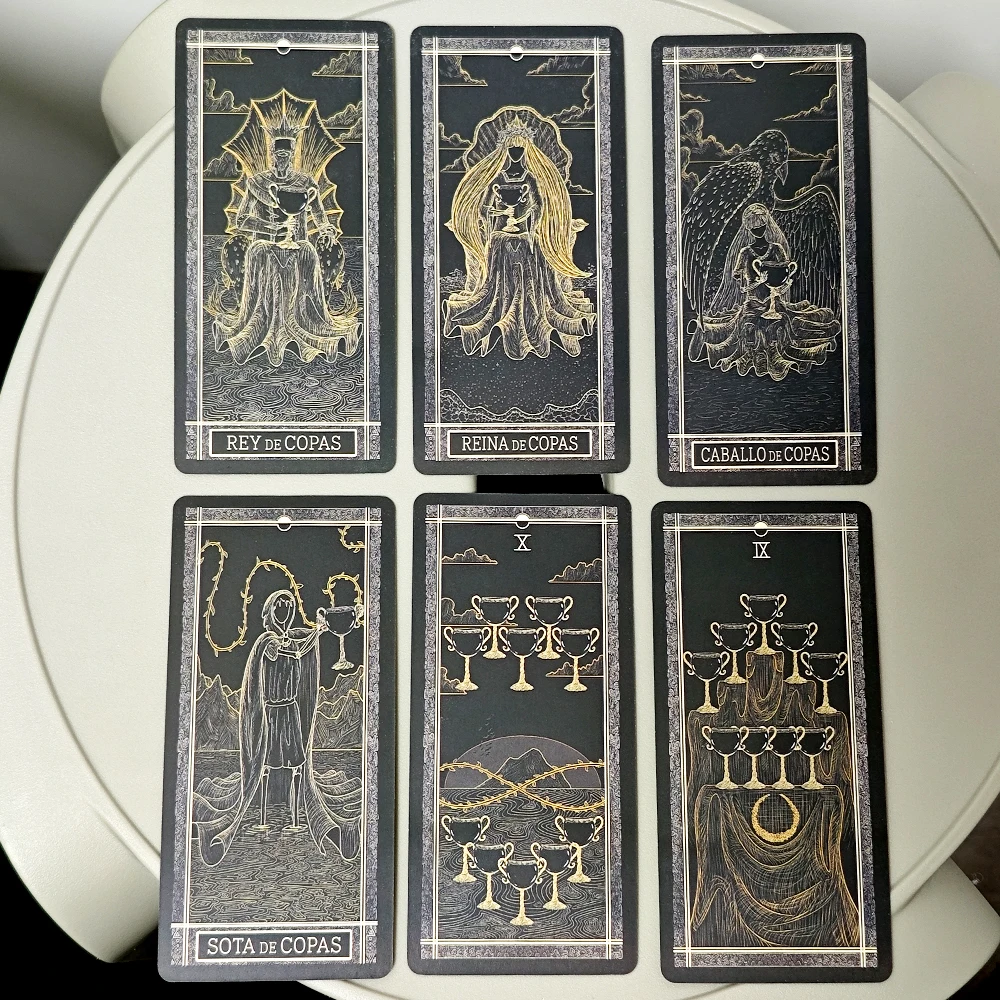 Baralho de tarô Kinner Um baralho de tarô tradicional de inspiração cosmicamente desenhado à mão completo com 78 cartas em língua espanhola Espanol