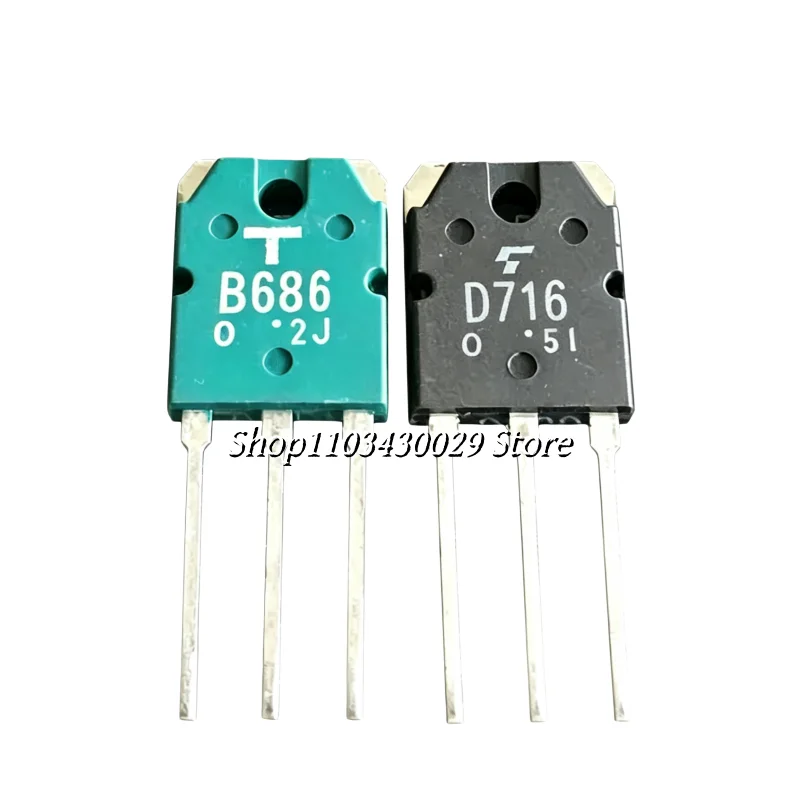 5Pairs(10PCS) New Original 2SD716 D716 + 2SB686 B686 TO-3P 4A 100V NPN + PNP