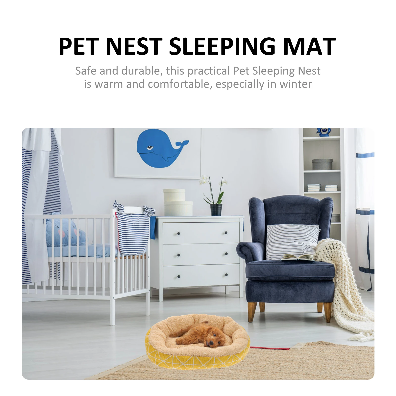 

Pet Bed Mat Wear-Resistant Comfortable Indoor Dog Cat Sleeping Nest Warm Portable Winter Pet Cushion Compact Dog Bed