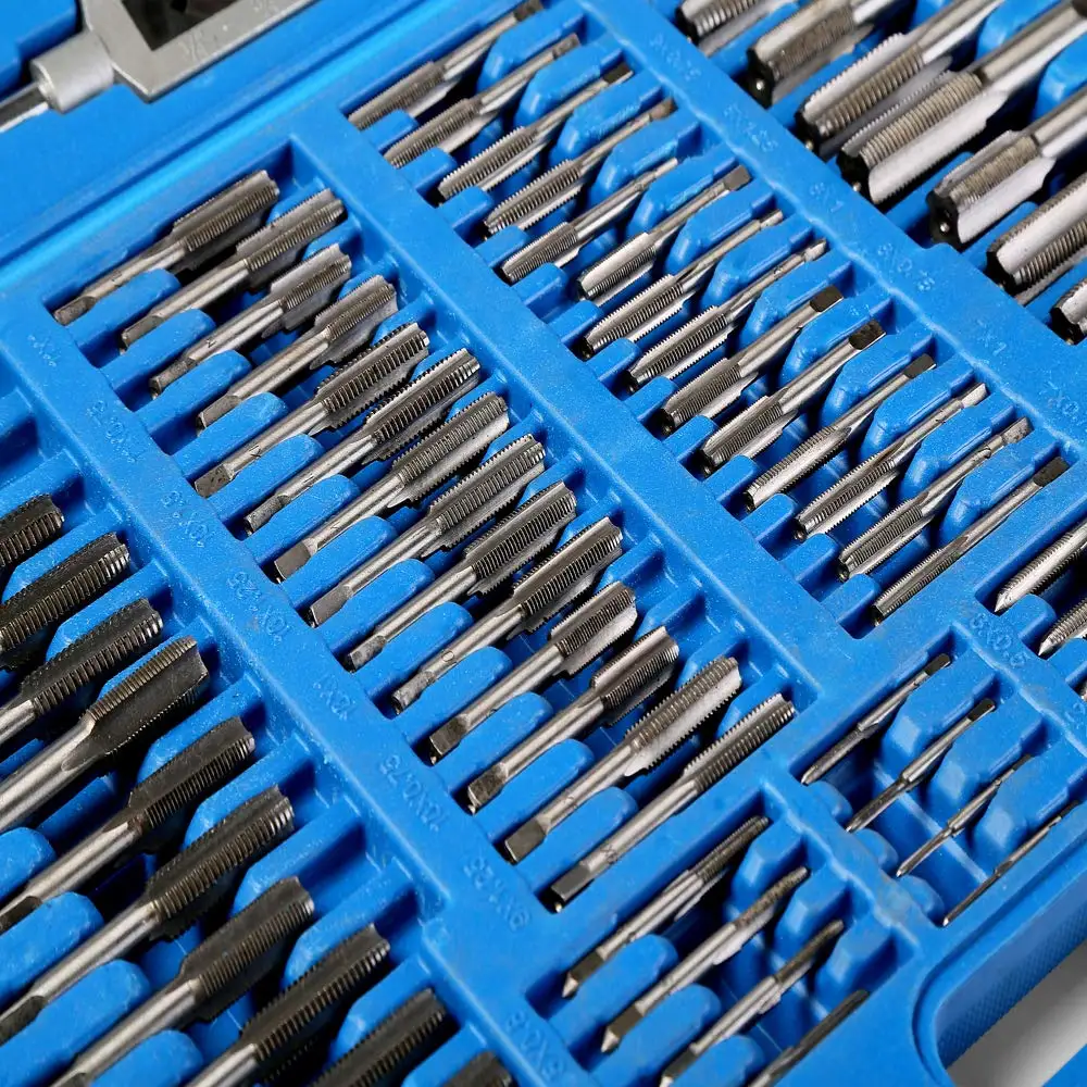 110pcs Multifunction Pipe Thread Alloy Steel Tap and Die Set Wrench Hand Metric External Thread Hand Tool Kit Tap and Die Set