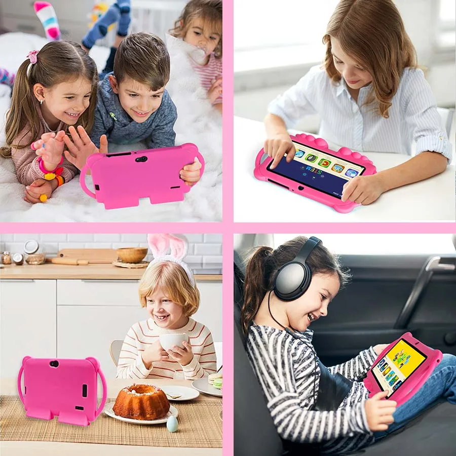ATMPC 7 inch Android 14 kids Tablet, 4GB RAM+32GB ROM, 2.4G WIFI, BT 4.2, Eye Protection IPS Screen, With Parental Controls