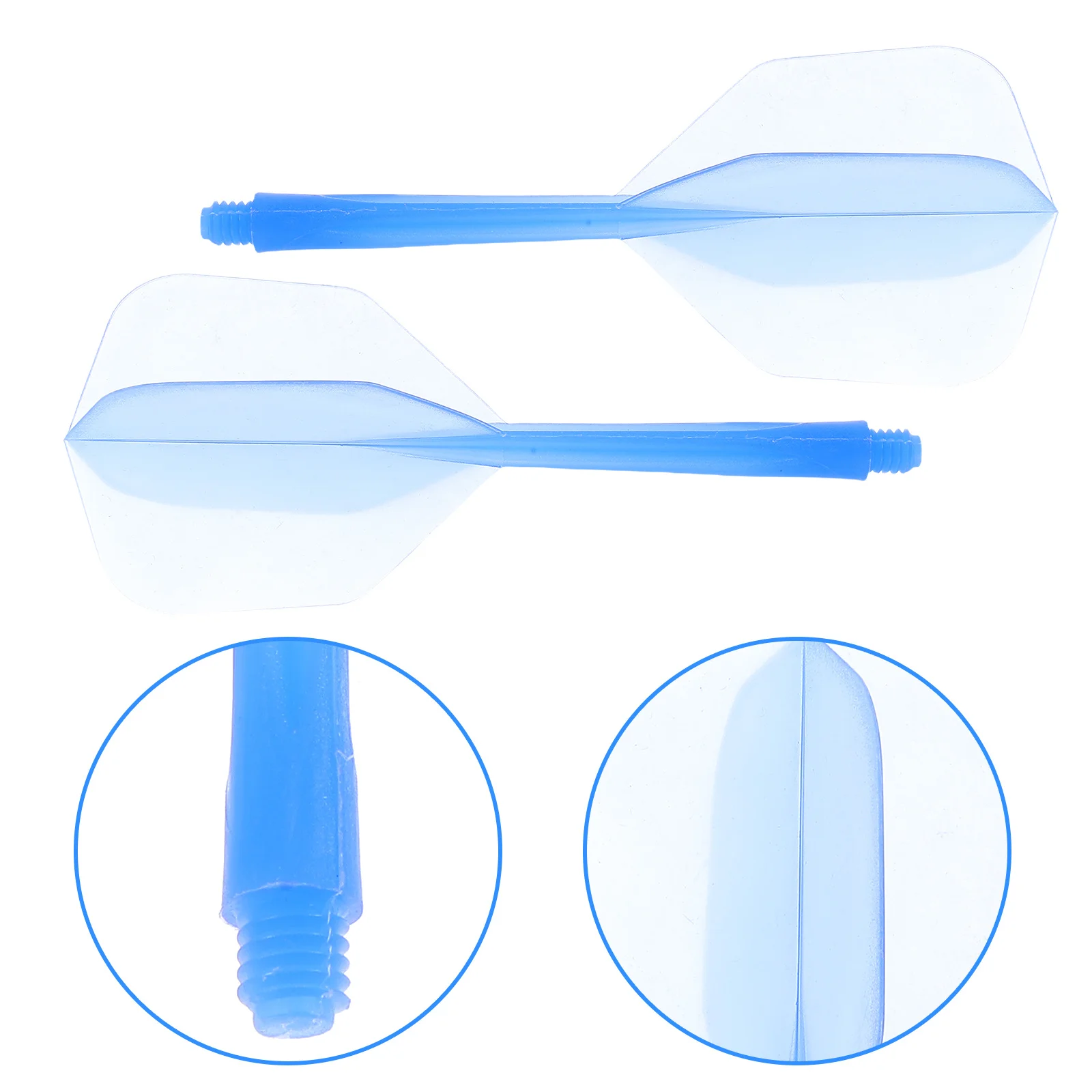 

4Pcs Fine Thread Dart Flights Blue Transparent Plastic Tail Wings for Indoor Outdoor Sports Accessories