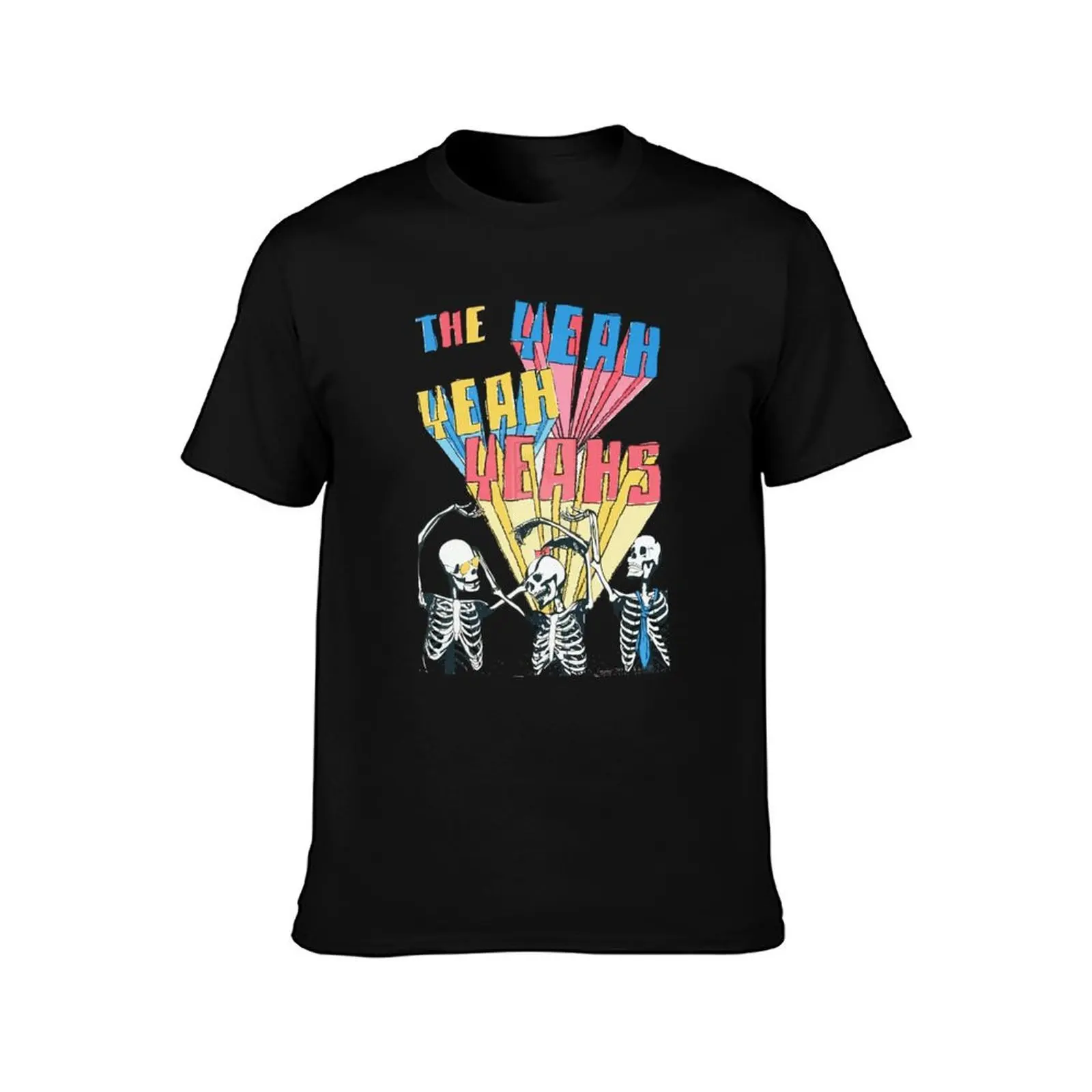 Yeahs Dancing Skull T-Shirt Casual Minimalist Short Sleeve Top