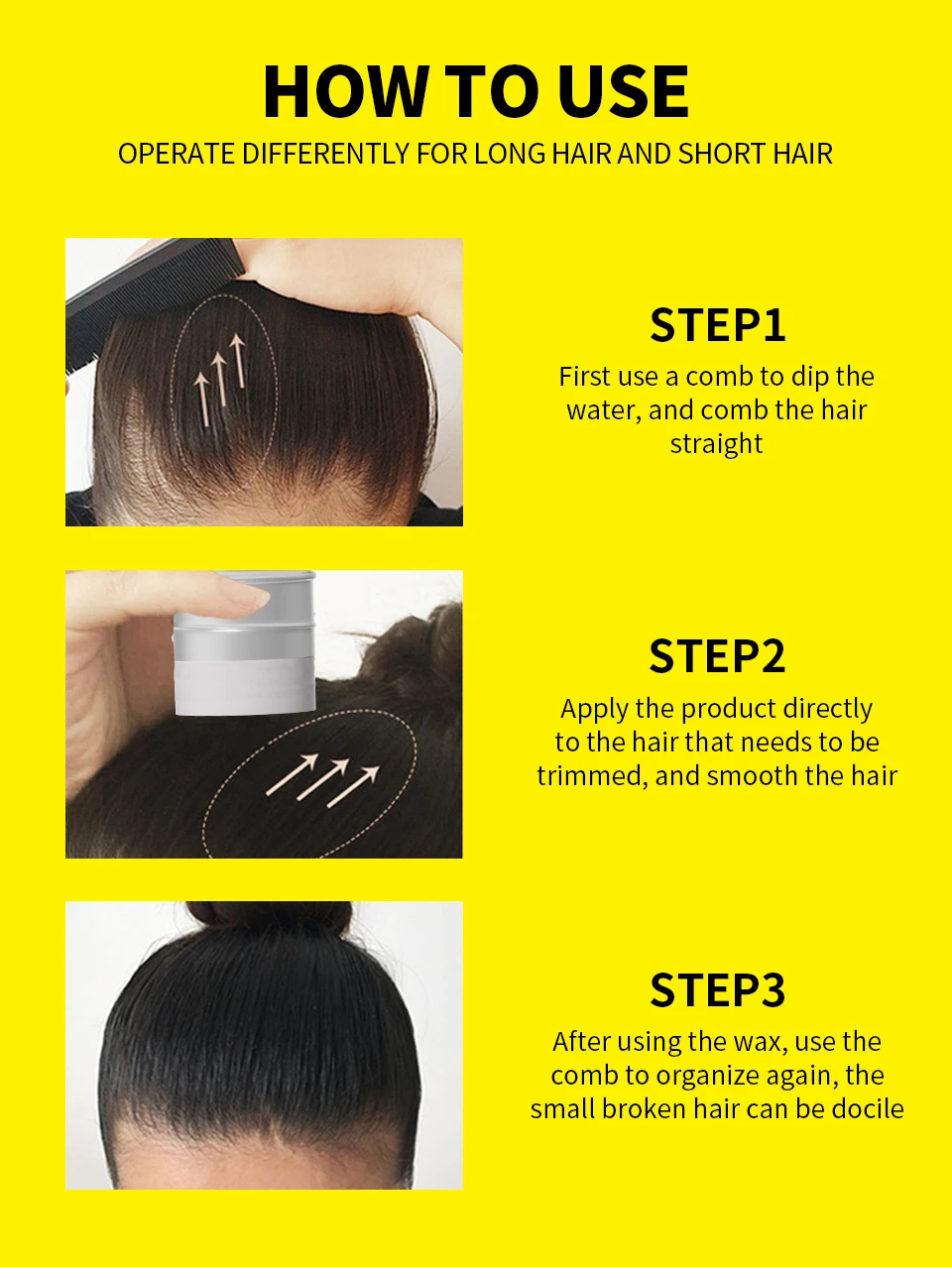 Professionelles Stylingwachs für Frauen, Anti-Frizz-Pomade, glättendes gebrochenes Haar, Schlamm, unordentliche Haare, Kontrollwachsstange für natürliche Perücken – Detail 17