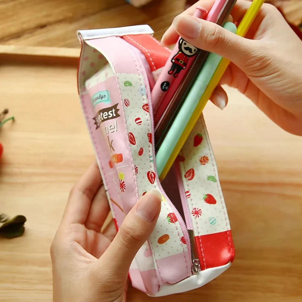 الإبداعية مقلمة من الكرتون كوريا نمط صندوق رصاص المدرسة لطيف الحليب شكل مقلمة غير عادية للفتيات الفتيان اللوازم المدرسية