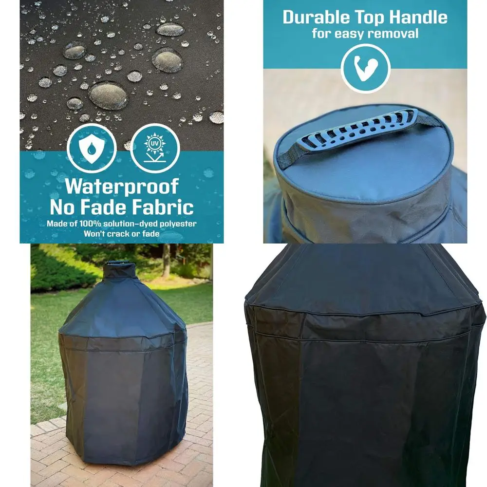 

Durable Fade-Proof Waterproof Cover for Big Green Egg, Kamado Joe & Char-Griller Akorn Grills