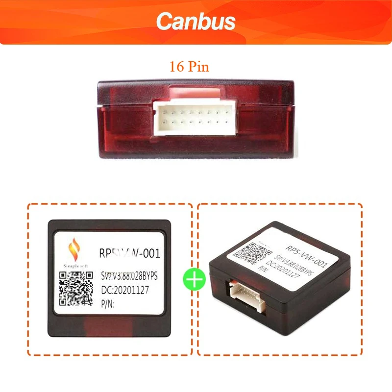 16PIN Car Radio Canbus Box For VW VW/Jetta/Passat/B567/Touran/Golf/MK5/6/Tiguan/Skoda Seat Car Decoder Adapter RP5-VW-001