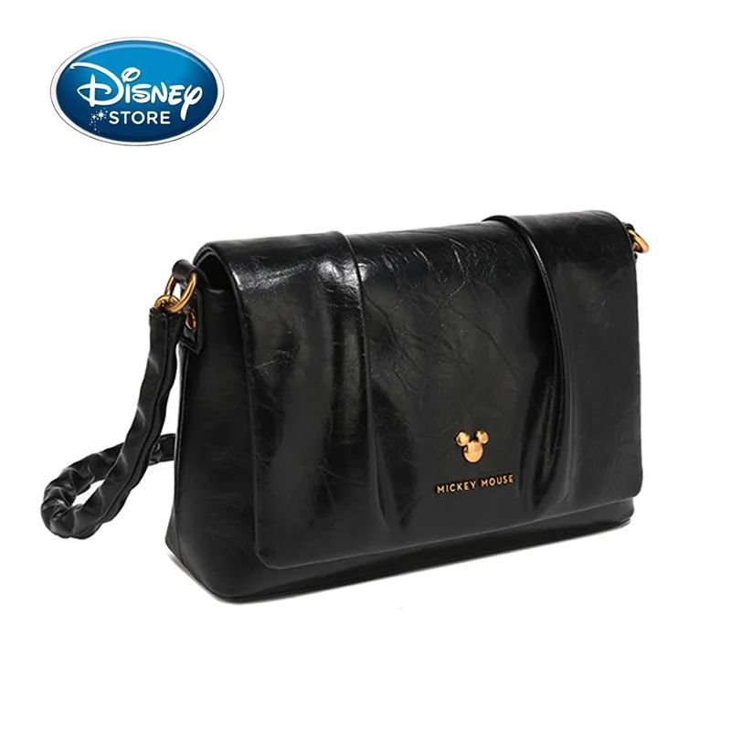 2025 New Disney Original Mickey Mouse Modern Folded Small Square Bags Women PU Leather Retro Single Shoulder Crossbody Bag