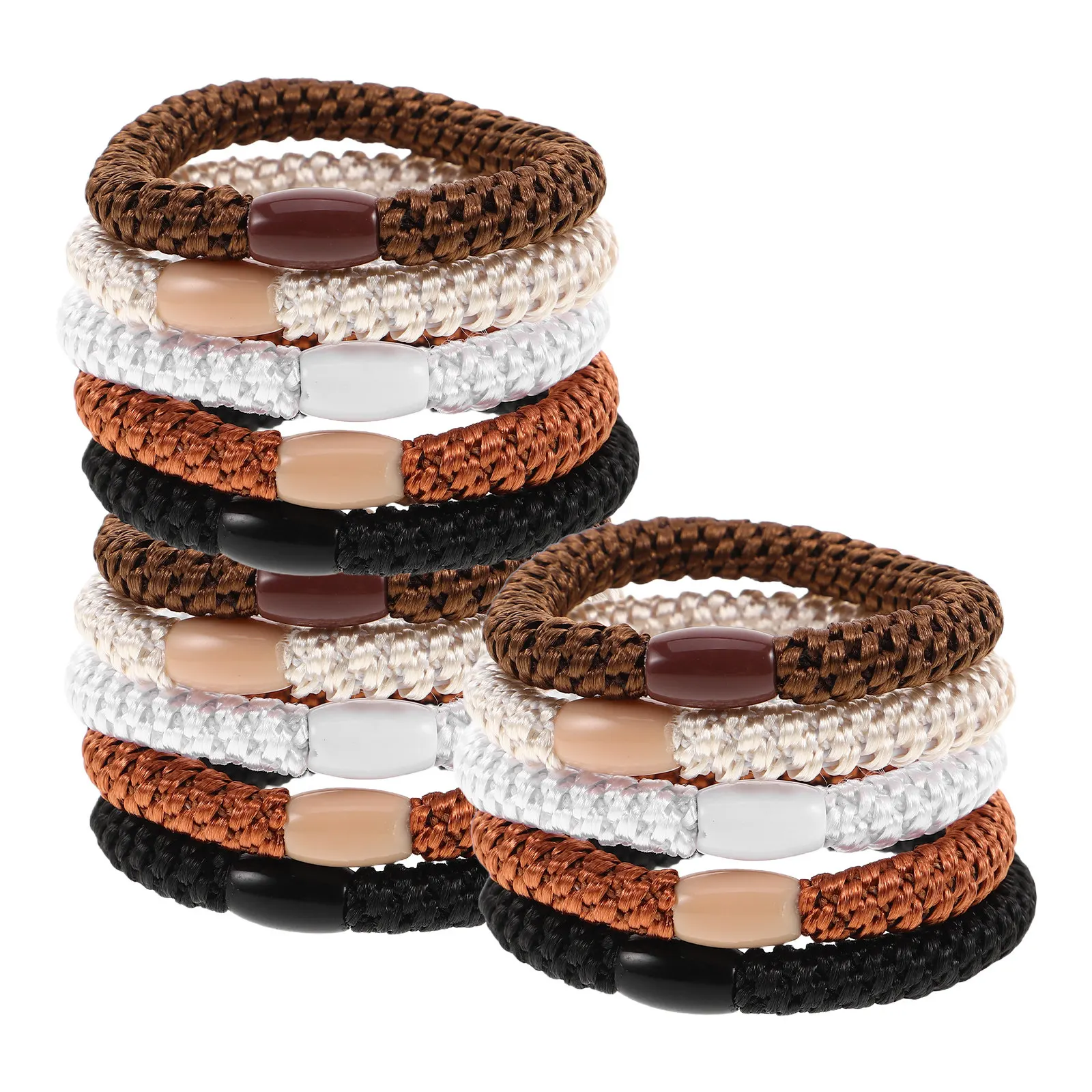 

15 шт. разноцветных высокоэластичных резинок для волос, толстых плетеных резинок для хвоста, аксессуаров для ежедневной укладки волос для женщин и девочек