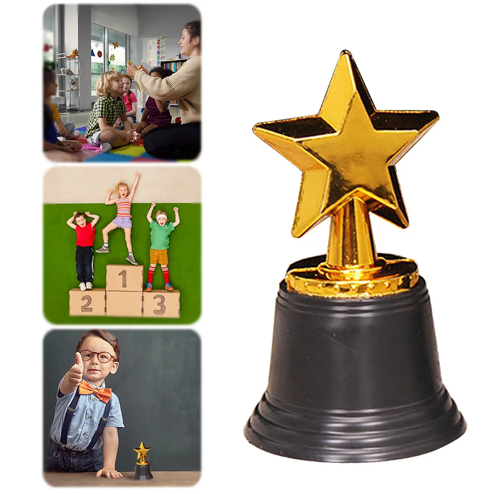 

Star Trophy Award Plastic Gold Award Trophies Recognition Award for Kids Party Favors Props Rewards Winning Prizes